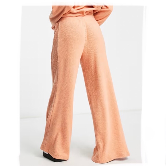 Rip Curl Orange Ribbed Pull On Stretch Cozy Wide Leg Lounge Pants Size Medium - Picture 2 of 10